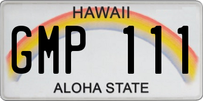 HI license plate GMP111