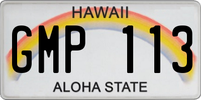 HI license plate GMP113
