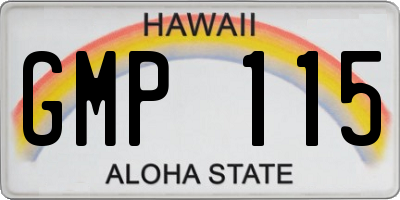 HI license plate GMP115