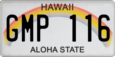 HI license plate GMP116