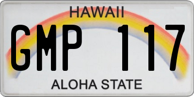 HI license plate GMP117