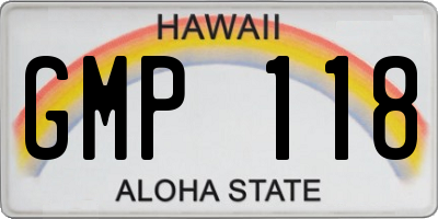 HI license plate GMP118