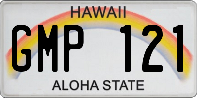 HI license plate GMP121