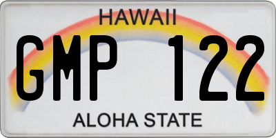 HI license plate GMP122