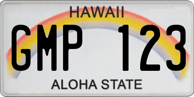 HI license plate GMP123
