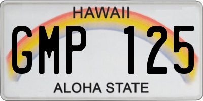 HI license plate GMP125