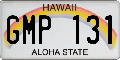 HI license plate GMP131