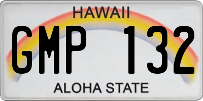 HI license plate GMP132