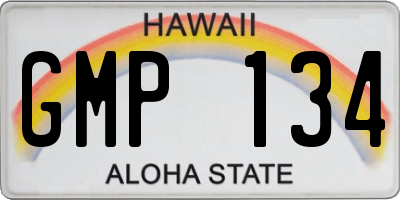 HI license plate GMP134