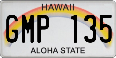 HI license plate GMP135