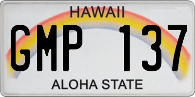 HI license plate GMP137