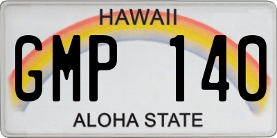 HI license plate GMP140
