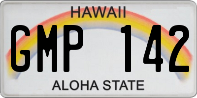 HI license plate GMP142