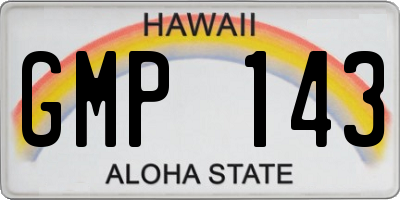 HI license plate GMP143