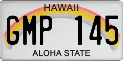 HI license plate GMP145