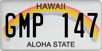 HI license plate GMP147