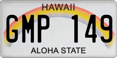 HI license plate GMP149