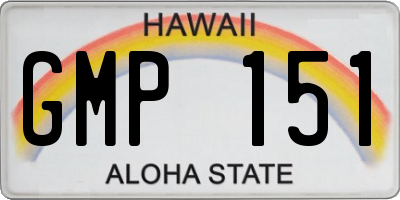 HI license plate GMP151