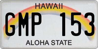 HI license plate GMP153