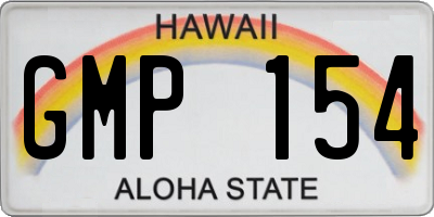 HI license plate GMP154