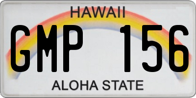 HI license plate GMP156