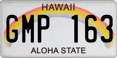 HI license plate GMP163
