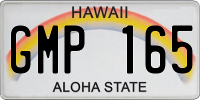 HI license plate GMP165
