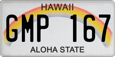 HI license plate GMP167