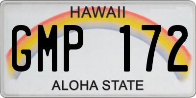 HI license plate GMP172