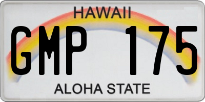 HI license plate GMP175
