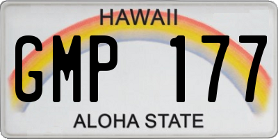 HI license plate GMP177