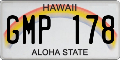 HI license plate GMP178