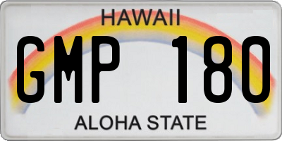 HI license plate GMP180