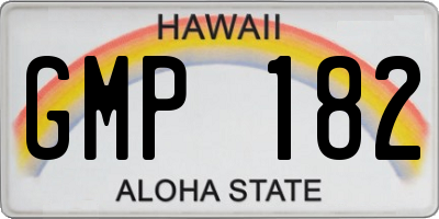HI license plate GMP182