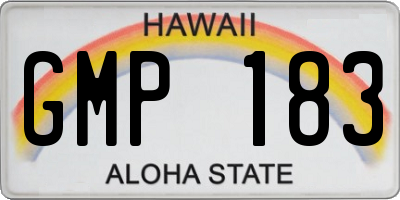 HI license plate GMP183