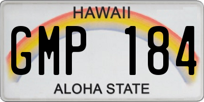 HI license plate GMP184
