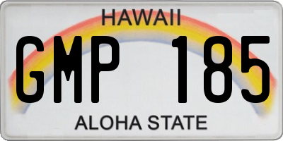 HI license plate GMP185