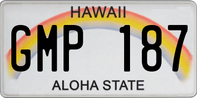 HI license plate GMP187