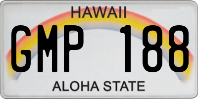 HI license plate GMP188