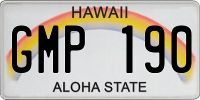 HI license plate GMP190