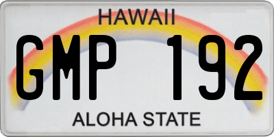 HI license plate GMP192