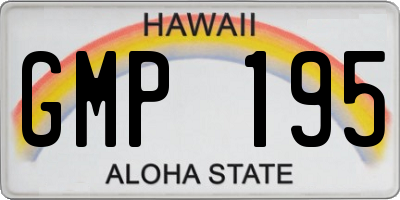HI license plate GMP195