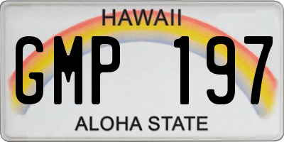 HI license plate GMP197