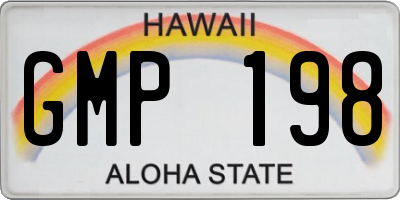 HI license plate GMP198