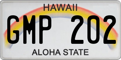 HI license plate GMP202