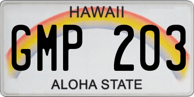 HI license plate GMP203