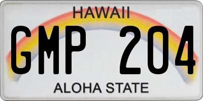 HI license plate GMP204