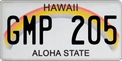 HI license plate GMP205