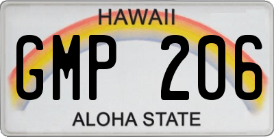 HI license plate GMP206