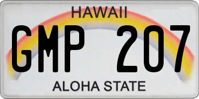 HI license plate GMP207